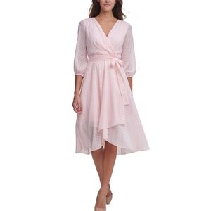 Tommy Hilfiger Clip-Dot Chiffon Midi Dress - Ballerina Pink